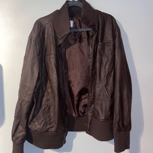 Brown Faux Leather Jacket